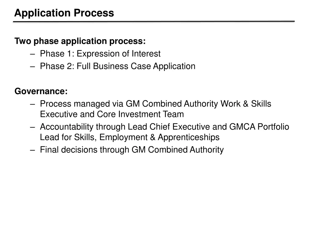 application process