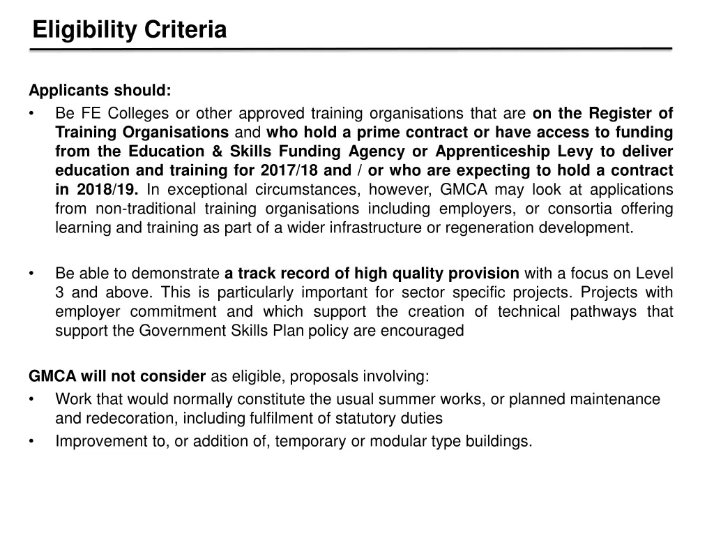 eligibility criteria