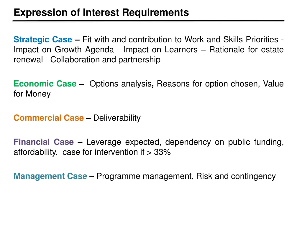expression of interest requirements