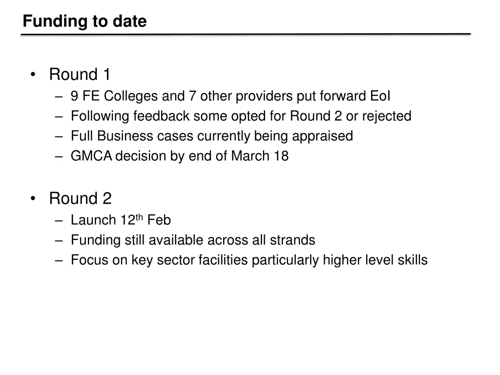 funding to date