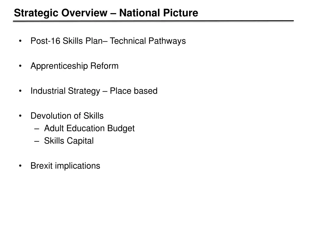strategic overview national picture