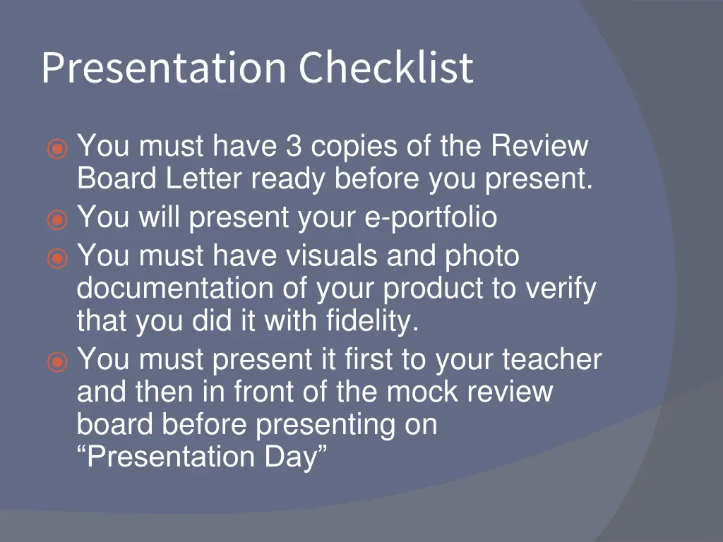 presentation checklist