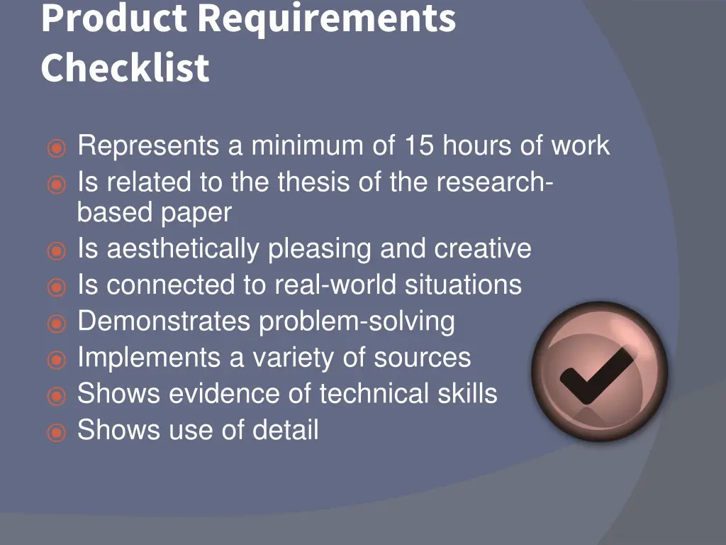 product requirements checklist