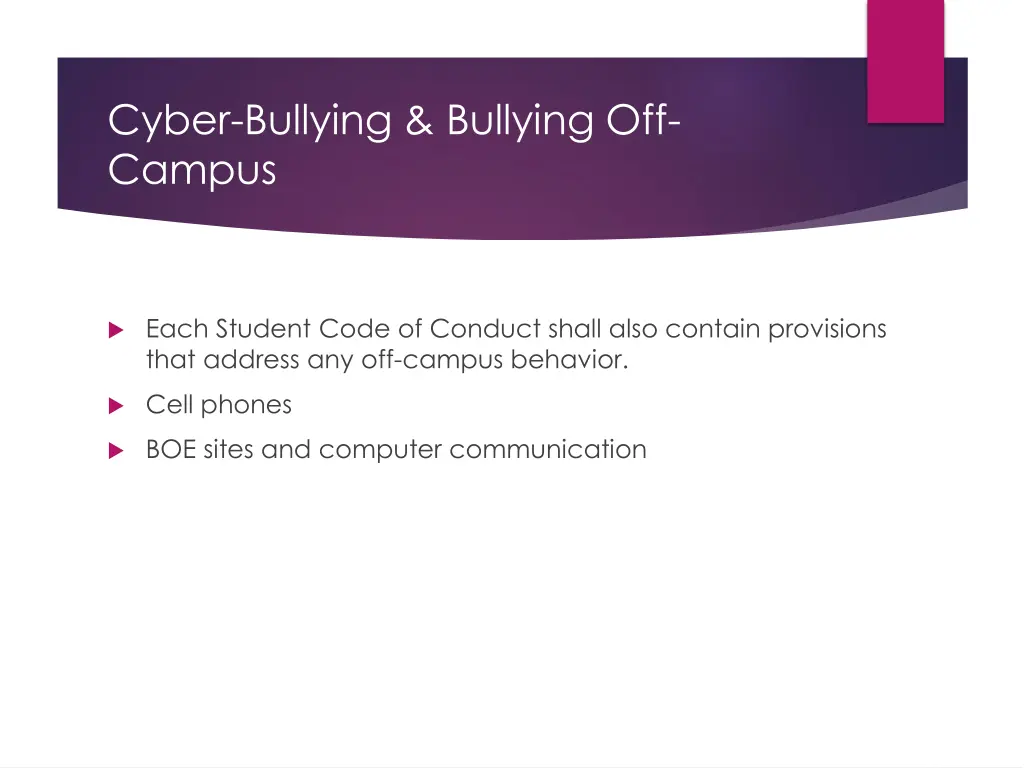 cyber bullying bullying off campus