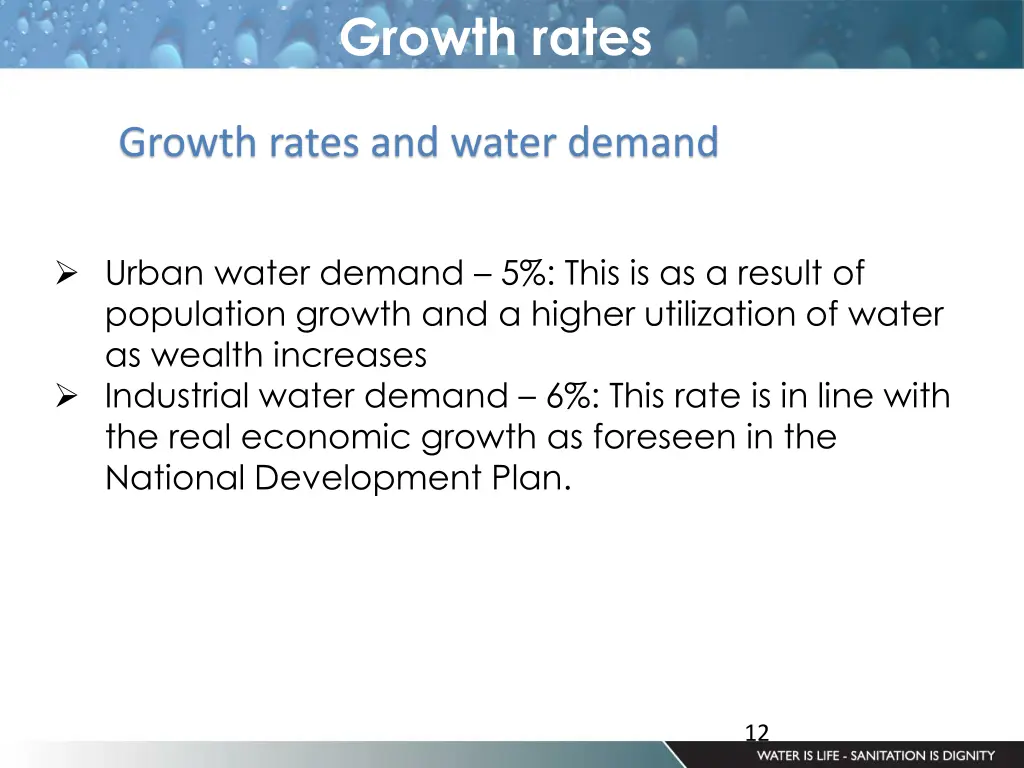 growth rates