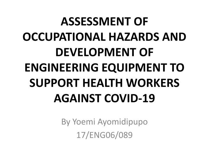 assessment of occupational hazards