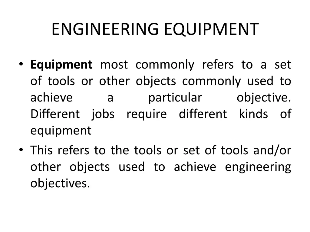 engineering equipment