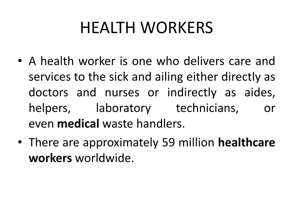 health workers