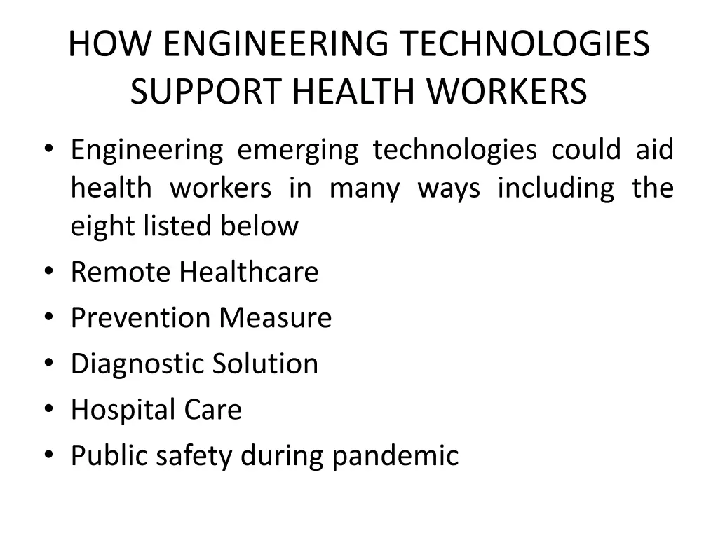 how engineering technologies support health