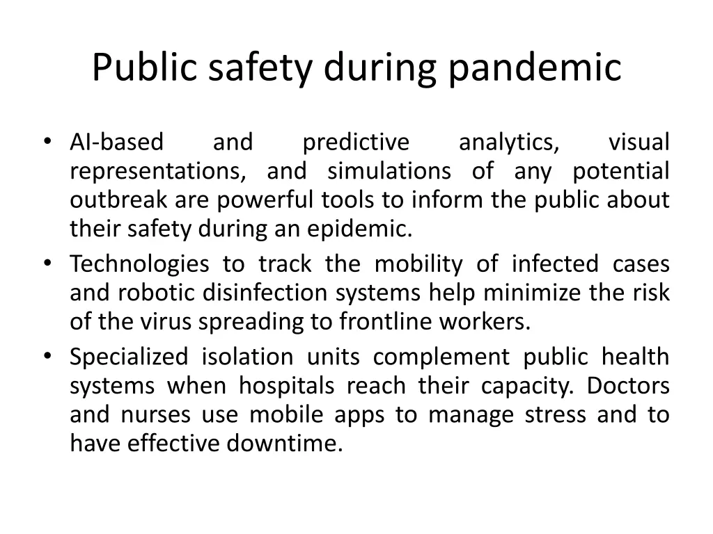 public safety during pandemic