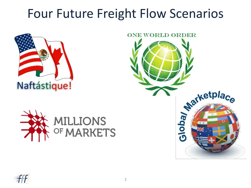 four future freight flow scenarios
