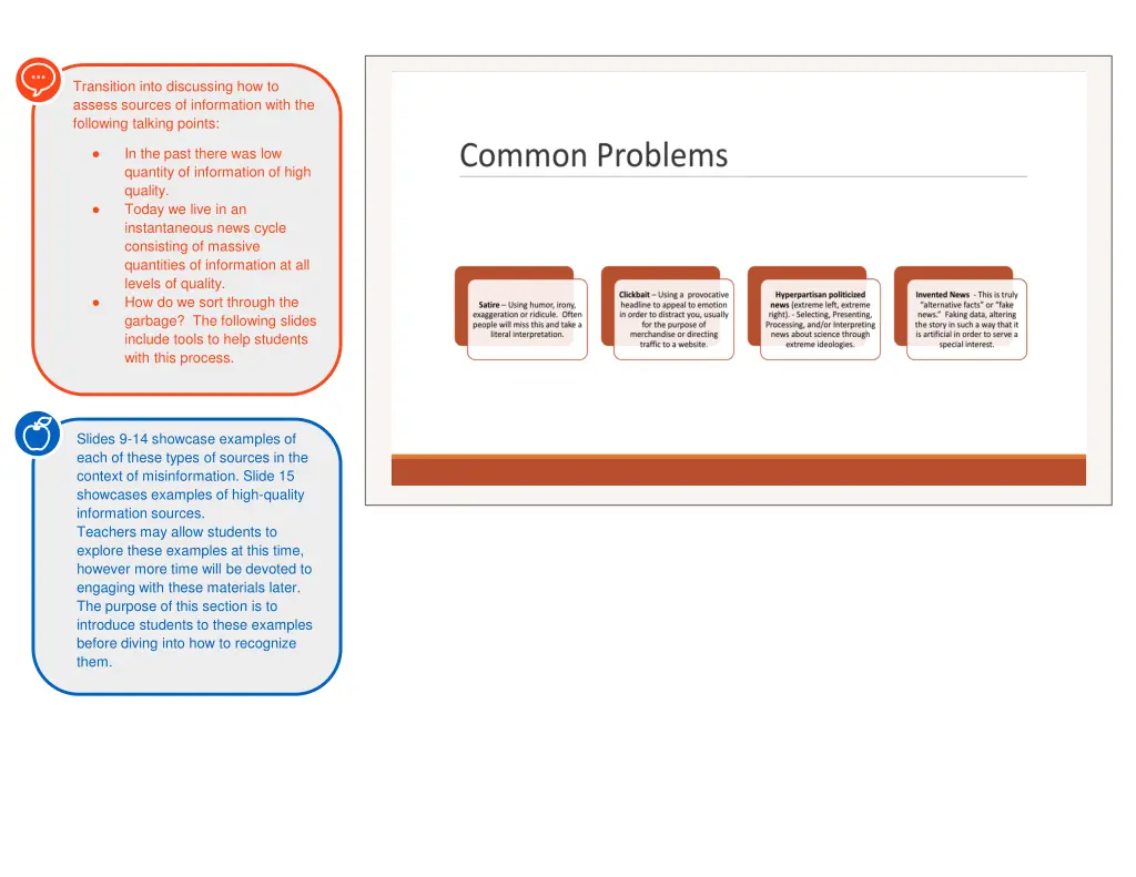 transition into discussing how to assess sources