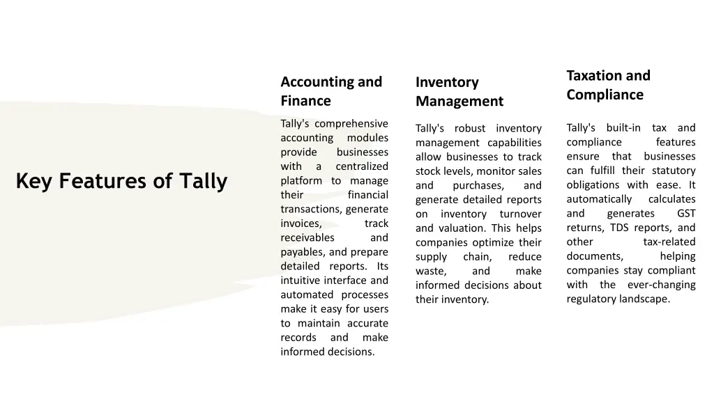 taxation and compliance
