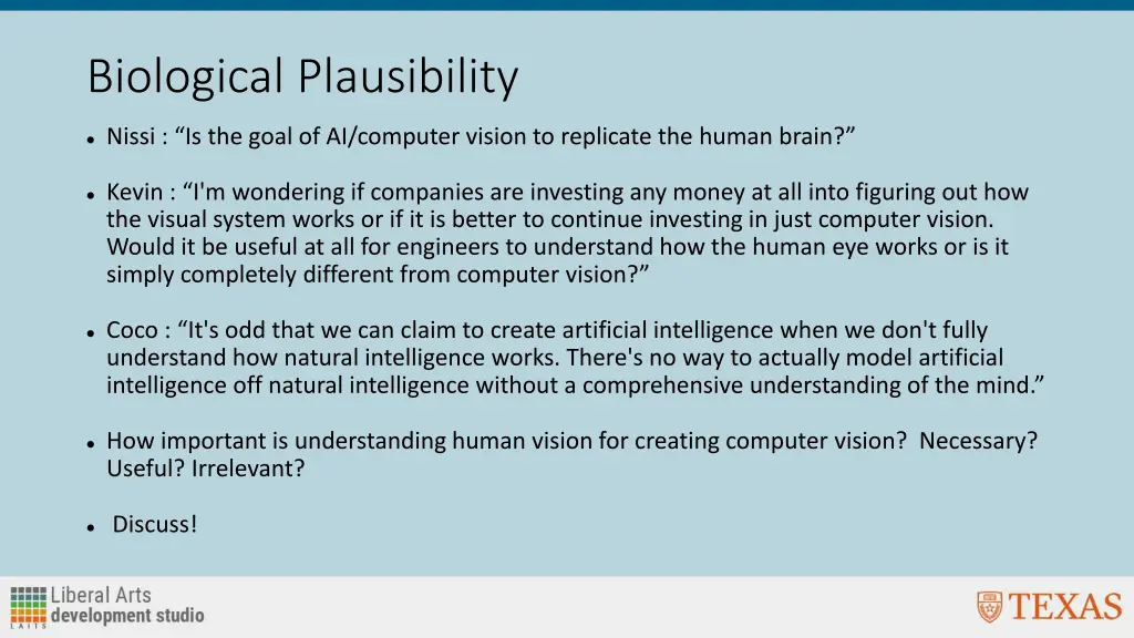 biological plausibility