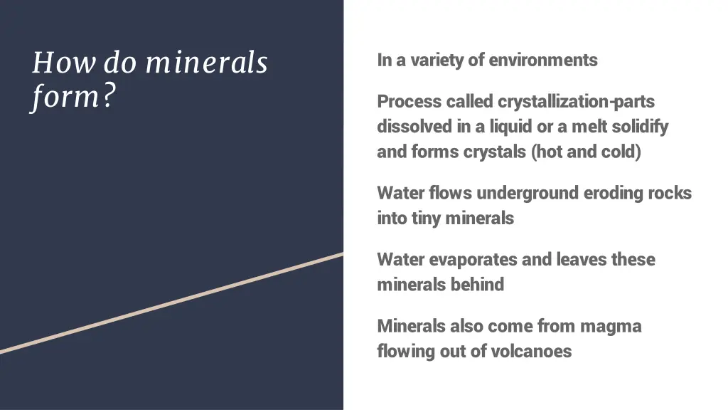 how do minerals form