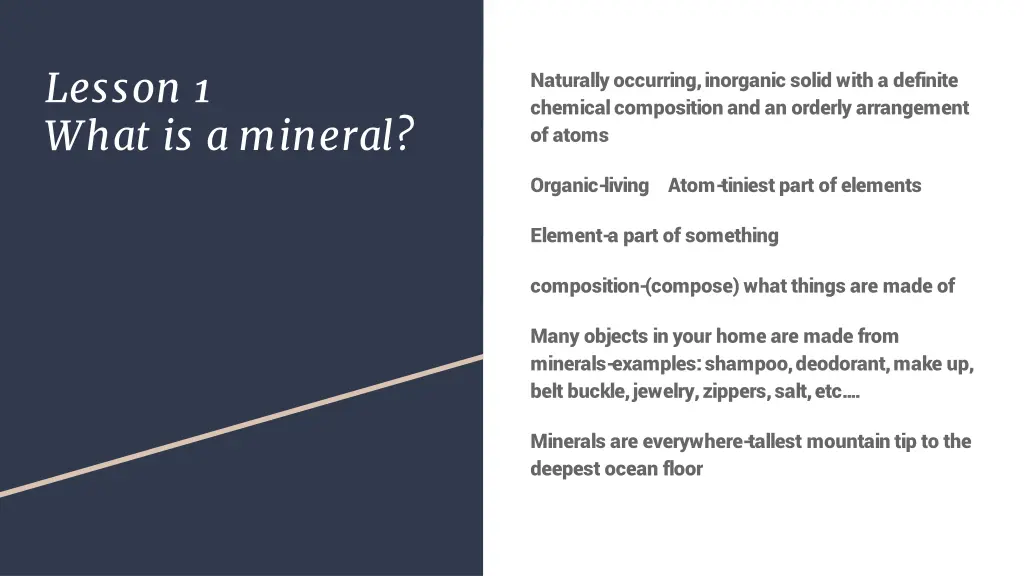 lesson 1 what is a mineral