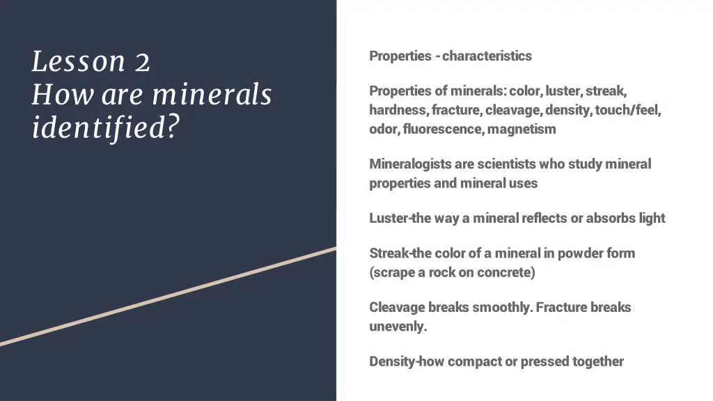 lesson 2 how are minerals identified