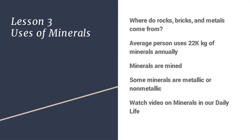 lesson 3 uses of minerals