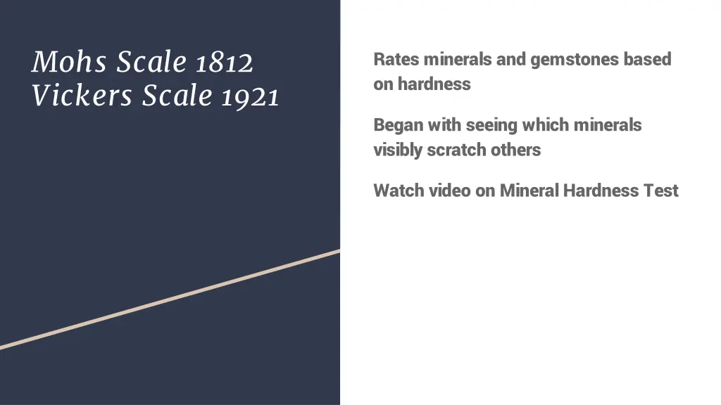 mohs scale 1812 vickers scale 1921