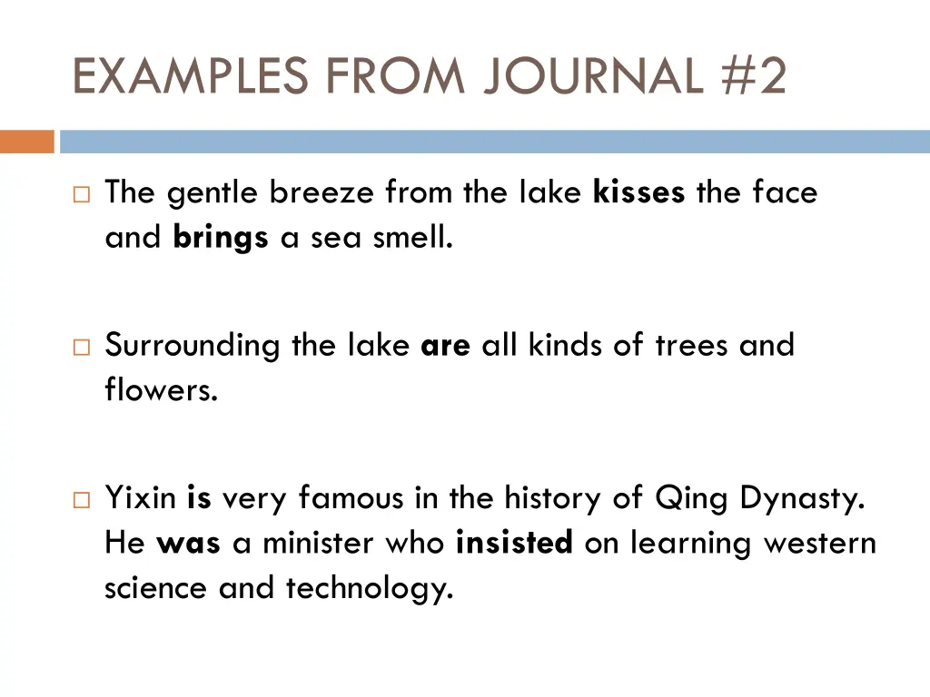 examples from journal 2