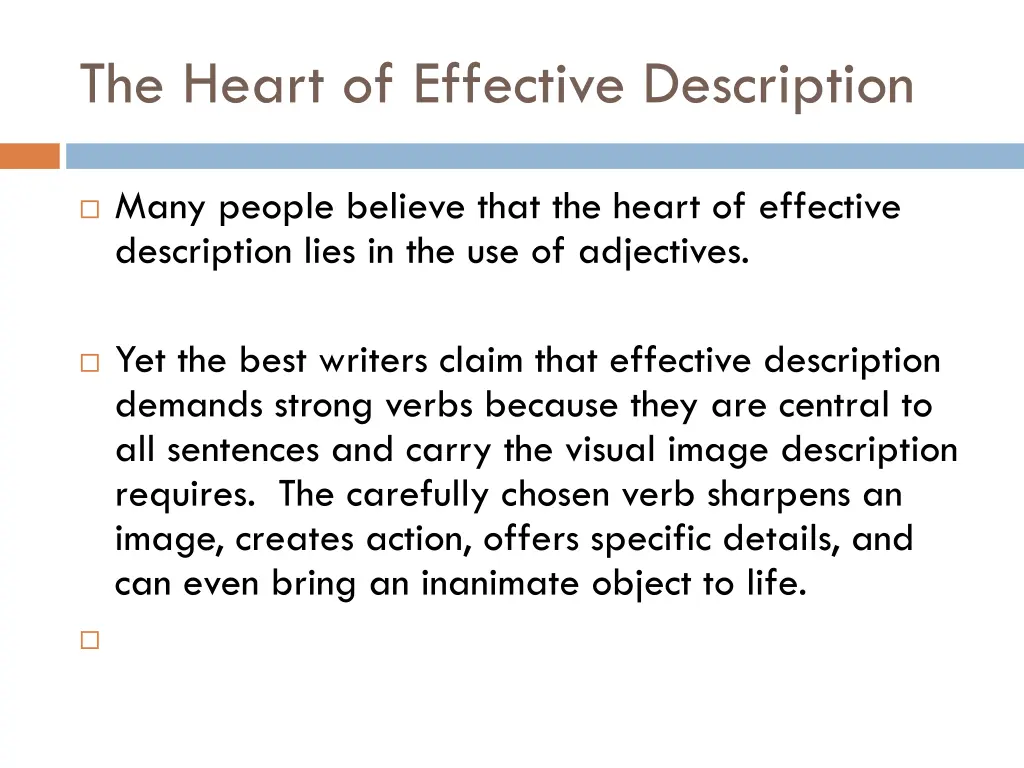 the heart of effective description