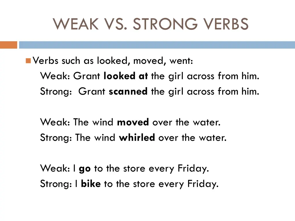 weak vs strong verbs