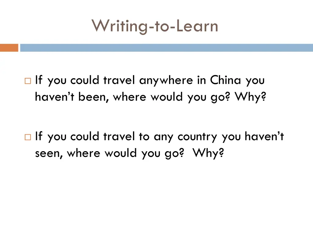 writing to learn