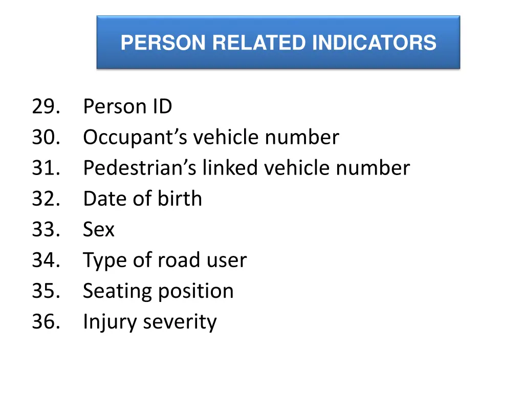 person related indicators