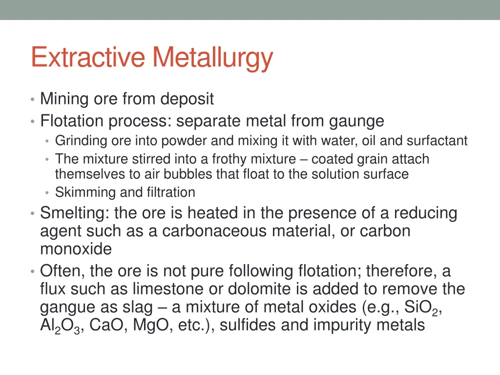 extractive metallurgy