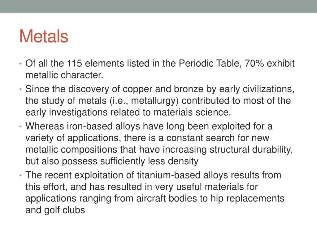 metals