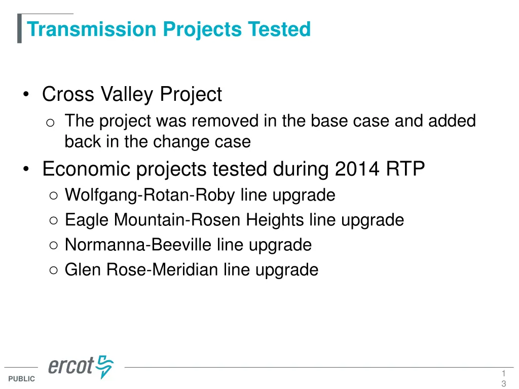transmission projects tested