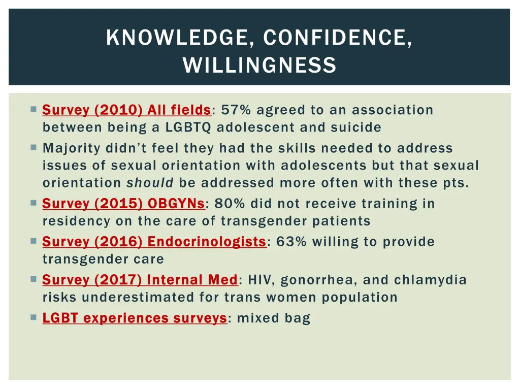 knowledge confidence willingness
