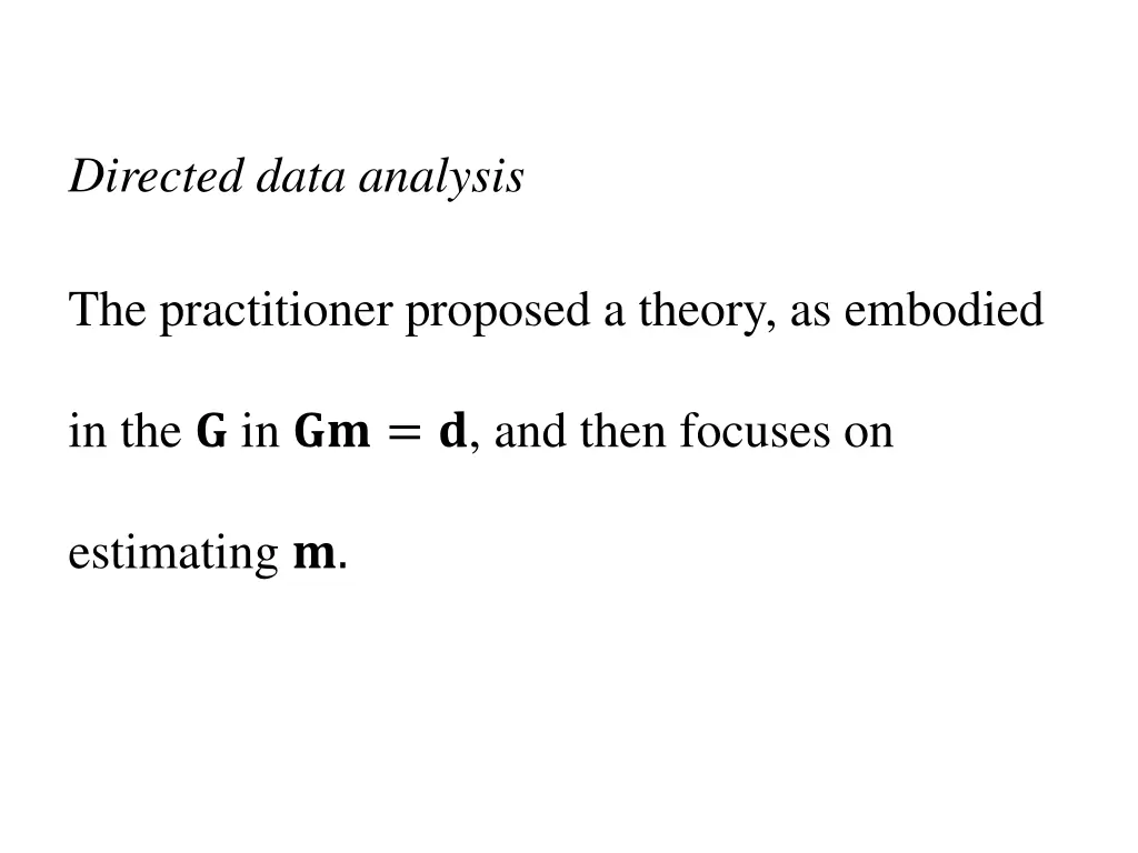 directed data analysis