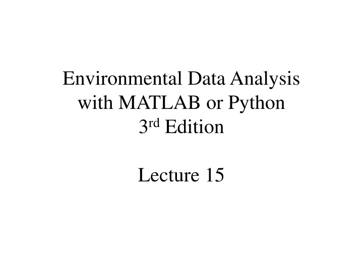 environmental data analysis with matlab or python