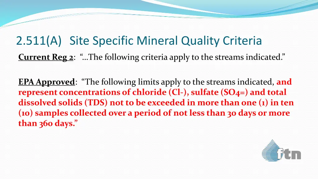 2 511 a site specific mineral quality criteria