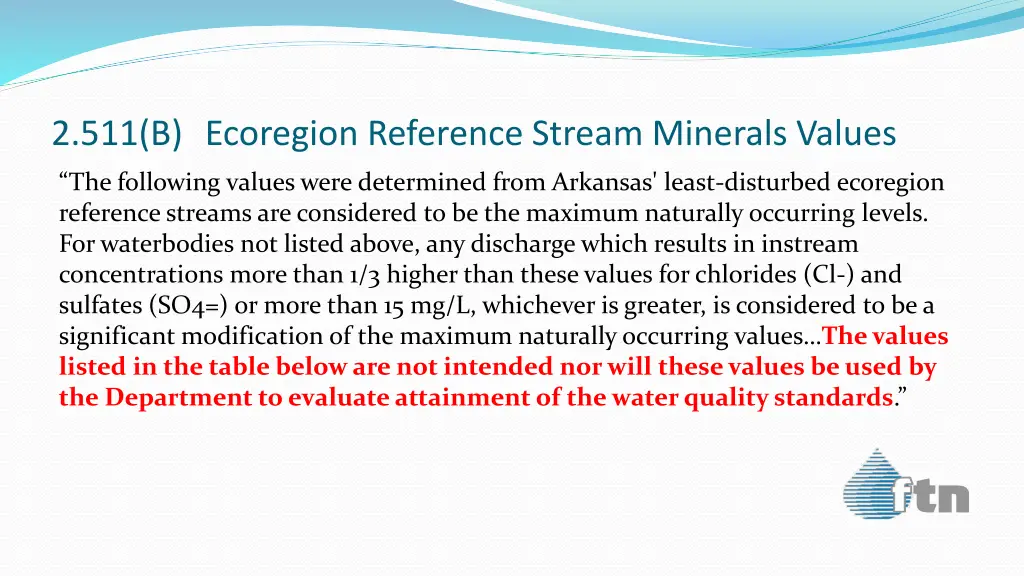 2 511 b ecoregion reference stream minerals values