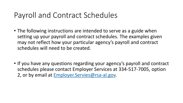 payroll and contract schedules