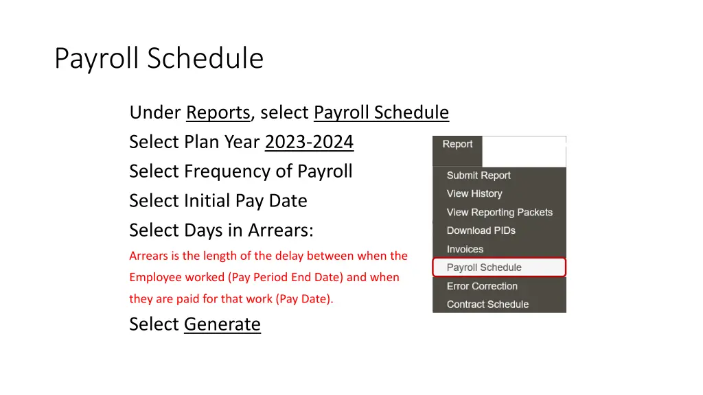 payroll schedule