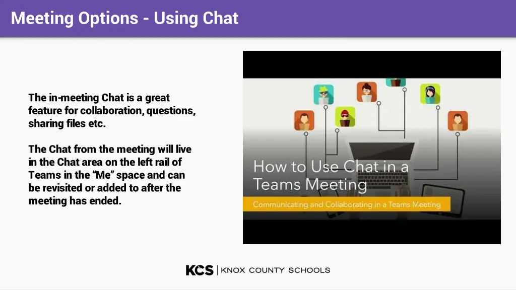 meeting options using chat