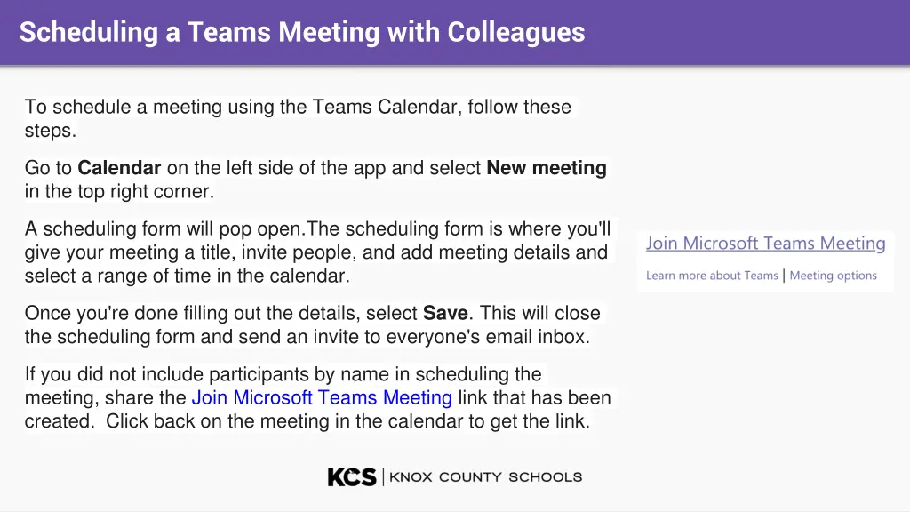 scheduling a teams meeting with colleagues