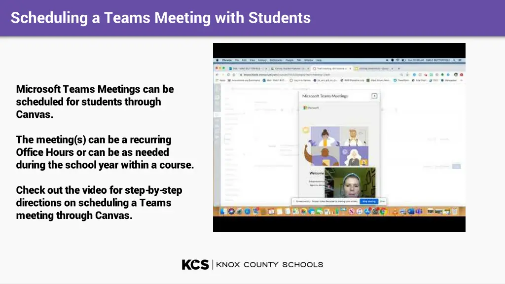 scheduling a teams meeting with students