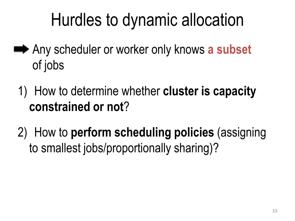 hurdles to dynamic allocation