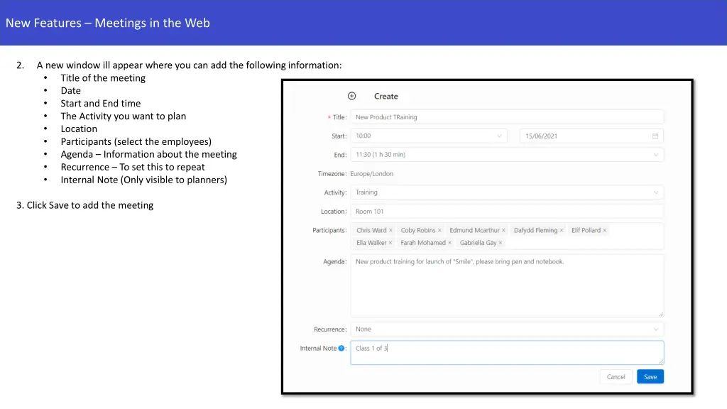 new features meetings in the web 2