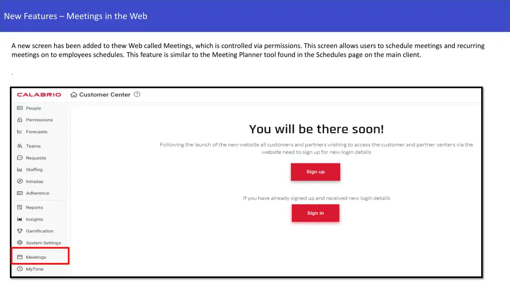 new features meetings in the web