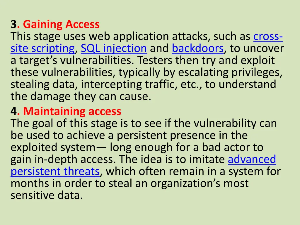 3 gaining access this stage uses web application