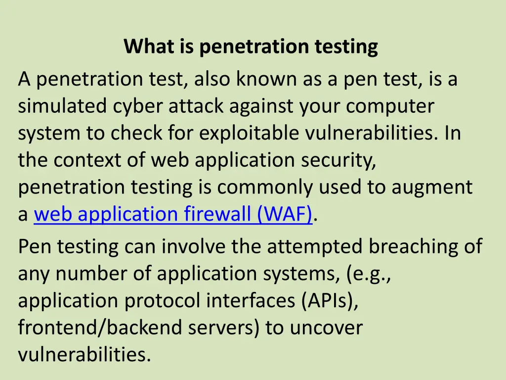what is penetration testing a penetration test
