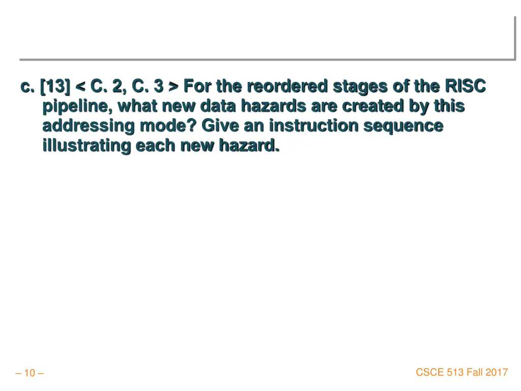 c 13 c 2 c 3 for the reordered stages of the risc