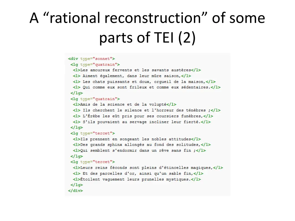 a rational reconstruction of some parts of tei 2