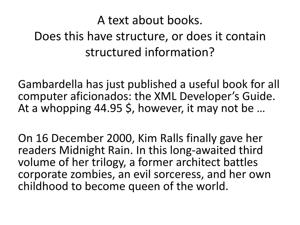 a text about books