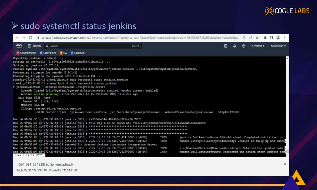 sudo systemctl status jenkins